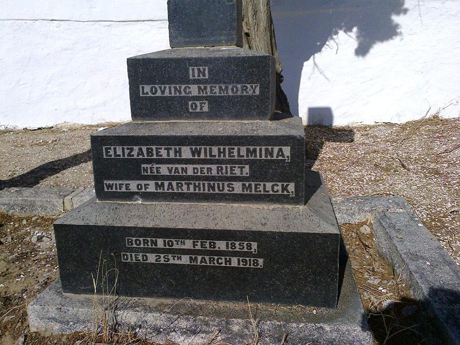 MELCK Elizabeth Wilhelmina nee VAN DER RIET 1858-1918