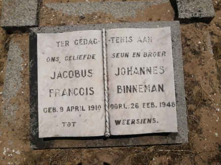 BINNEMAN Jacobus Johannes Francois 1910-1948