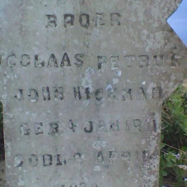 HICKMAN Nicolaas Petrus John 1911-1938