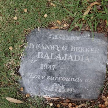 BALAJADIA Myfanwy G. Bekker 1947-