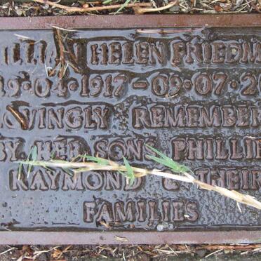 FRIEDMAN Lillian Helen 1917-2001