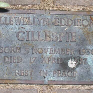 GILLESPIE Llewellyn Eddison 1936-1987