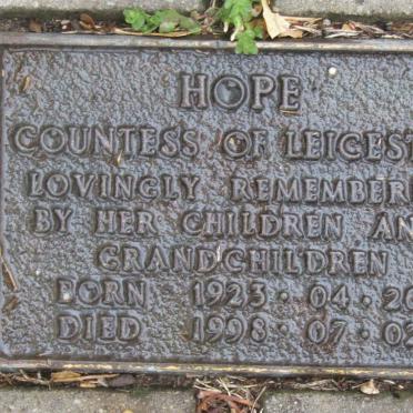 HOPE Countess of Leicester 1923-1998
