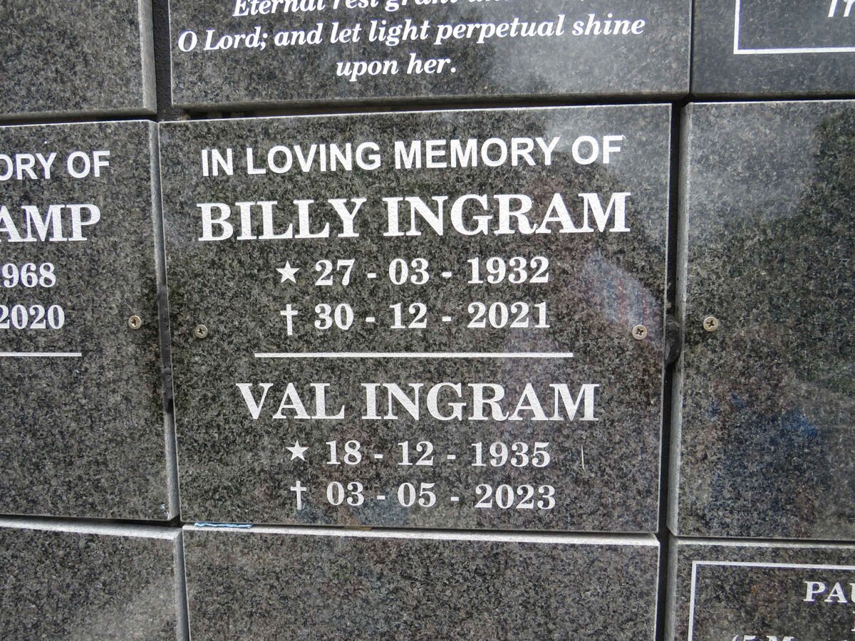 INGRAM Billy 1932-2021 & Val 1935-2023