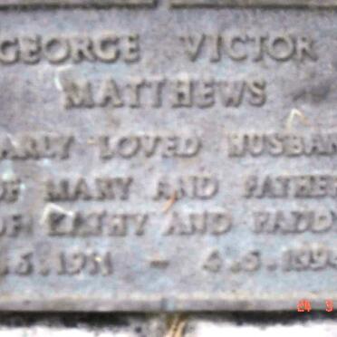 MATTHEWS George Victor 1911-1994