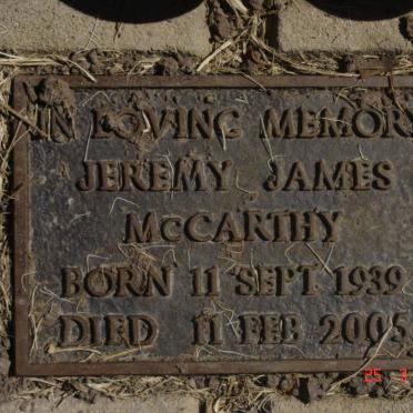 McCARTHY Jeremy James  1939-2005