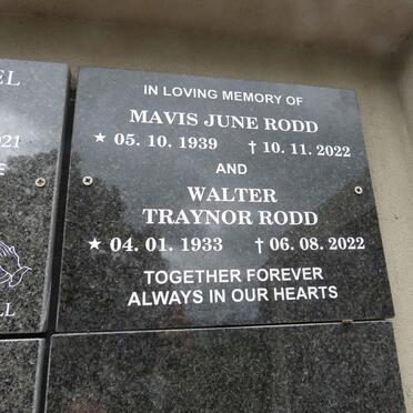RODD Walter Traynor 1933-2022 & Mavis June 1939-2022