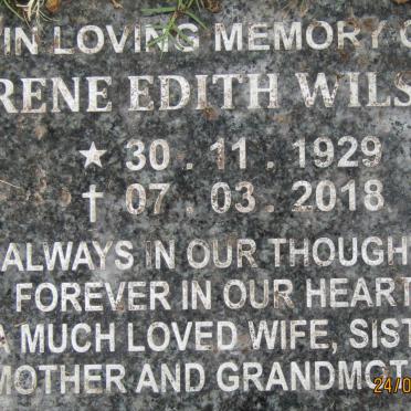 WILSON Irene Edith 1929-2018