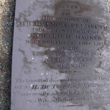 HARKER Wilhelmina Elizabeth -1851