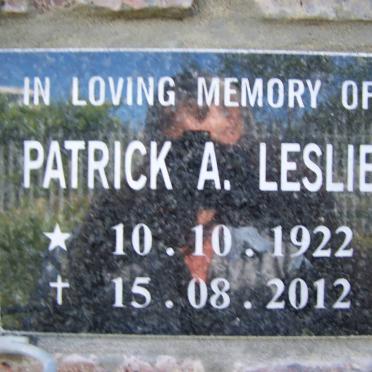 LESLIE Patrick A. 1922-2012