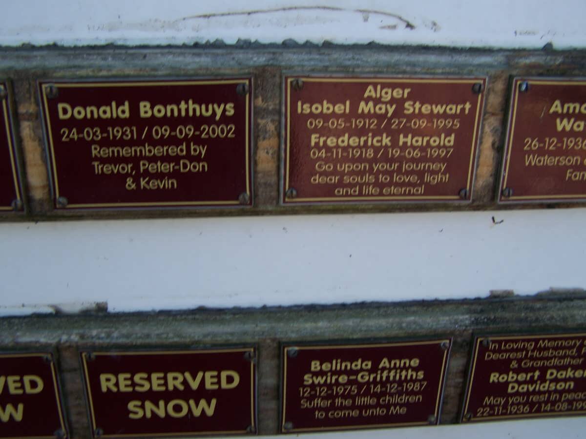 BONTHUYS :: ALGER :: SWIRE-GRIFFITHS