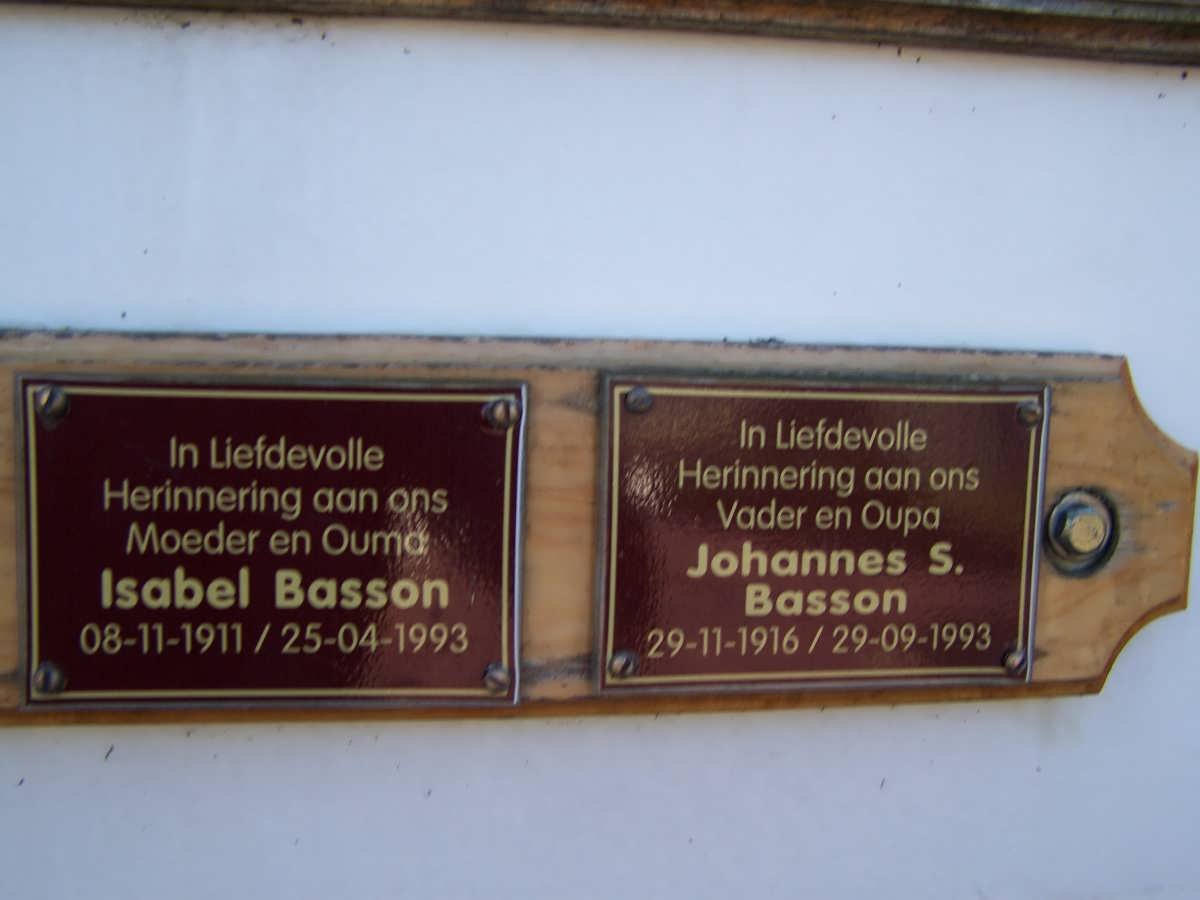 BASSON Johannes S. 1916-1993 :: BASSON Isabel 1911-1993