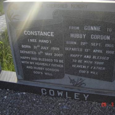 COWLEY Gordon 1905-1982 &amp; Constance HAND 1909-2007