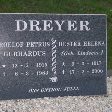 DREYER Roelof Petrus 1915-1983 &amp; Hester Helena LINDEQUE 1917-2000