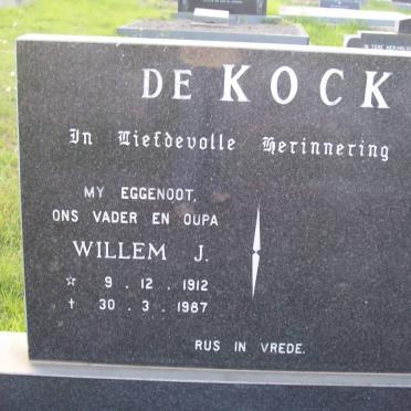 KOCK Willem J, de 1912-1987