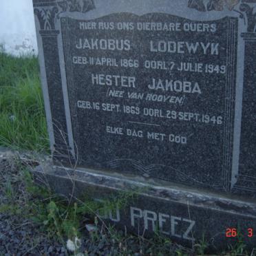 PREEZ Jakobus Lodewyk, du 1866-1949 &amp; Hester Jakoba VAN ROOYEN 1869-1946