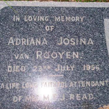 ROOYEN Adriana Josina, van -1956