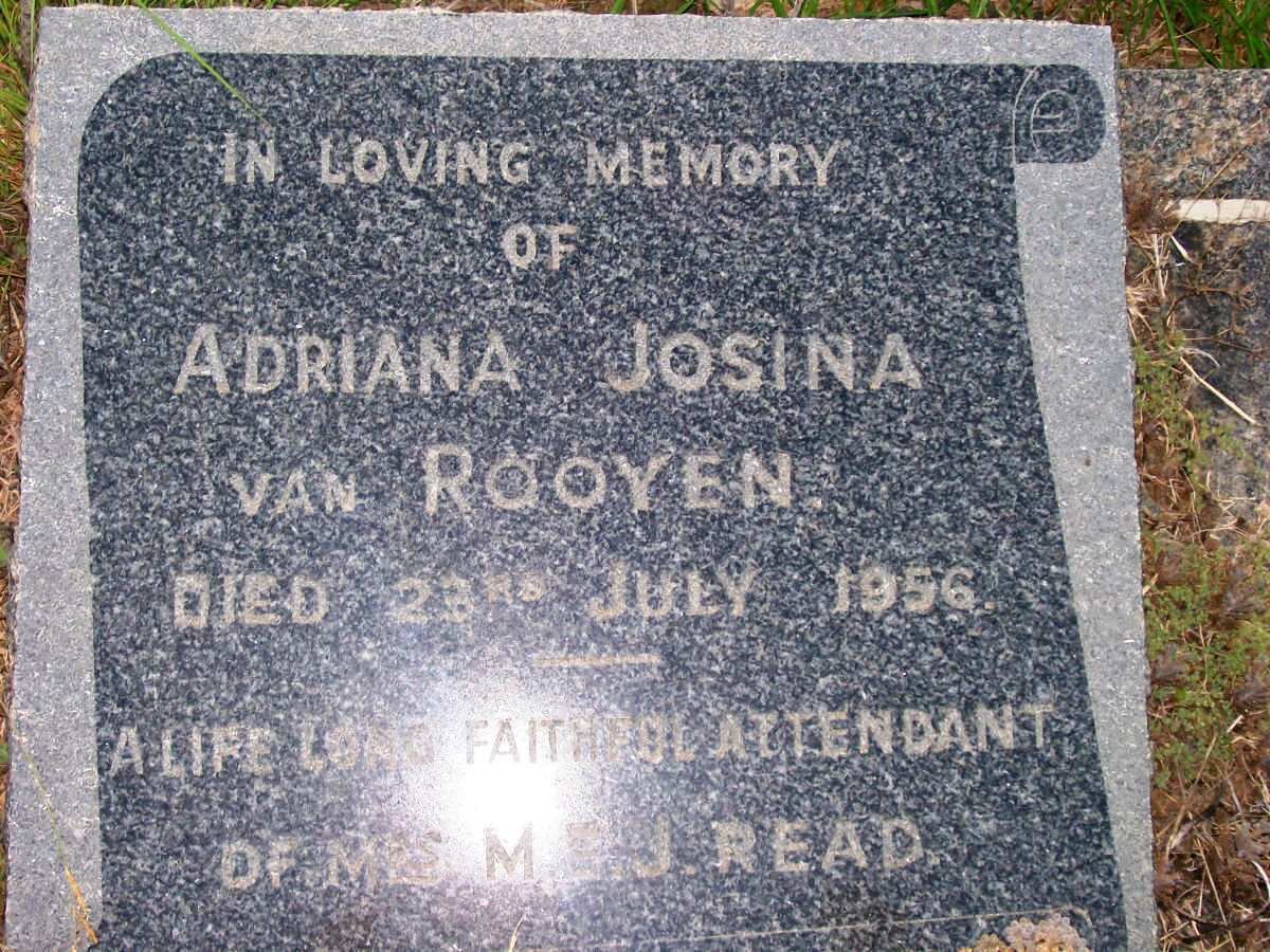 ROOYEN Adriana Josina, van -1956