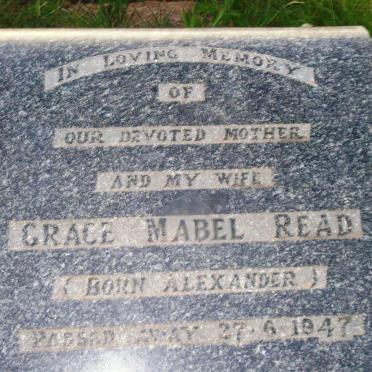 READ Grace Mabel nee ALEXANDER -1947