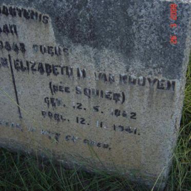 ROOYEN  Elizabeth, van  nee SQUIER 1862-1941