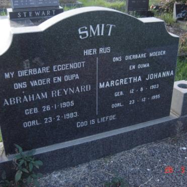 SMIT Abraham Reynard 1905-1983 &amp; Margretha Johanna 1903-1995