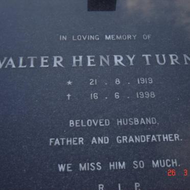 TURNER Walter Henry 1919-1998