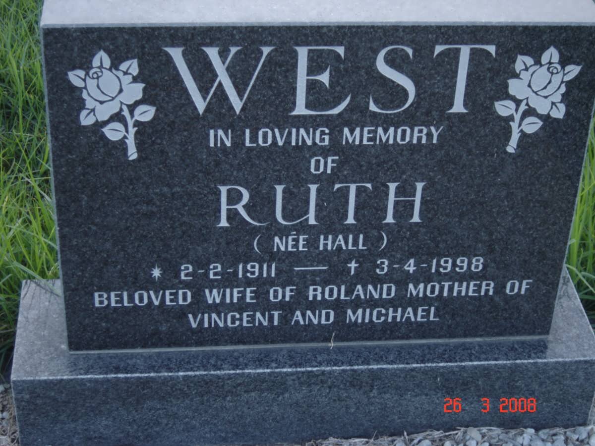 WEST Ruth nee HALL 1911-1998