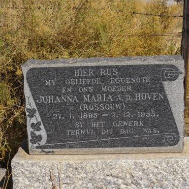 HOVEN Johanna Maria, v.d. nee ROSSOUW 1895-1955