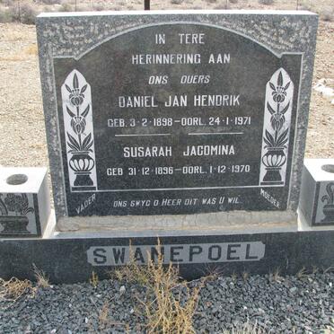 SWANEPOEL Daniel Jan Hendrik 1898-1971 &amp; Susarah Jacomina 1896-1970