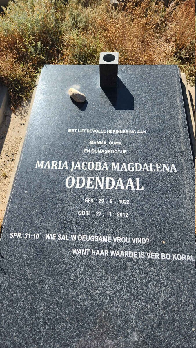 ODENDAAL Maria Jacoba Magdalena 1922-2012