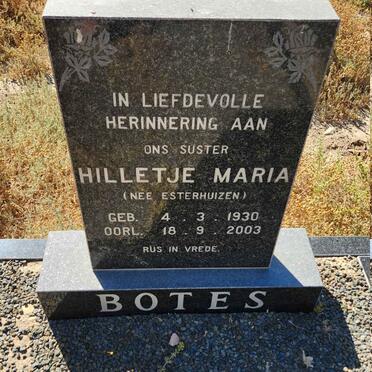 BOTES Hilletje Maria nee ESTERHUIZEN 1930-2003