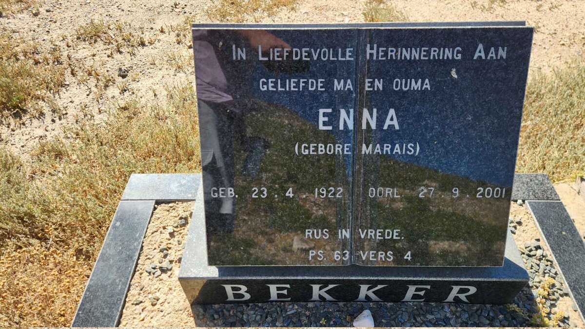 BEKKER Enna nee MARAIS 1922-2001