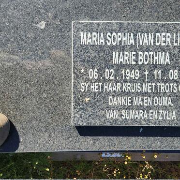 BOTHMA Maria Sophia nee VAN DER LINDEN 1949-2011