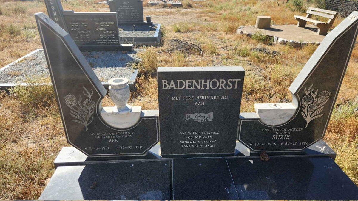 BADENHORST Ben 1921-1983 & Suzie 1926-1994