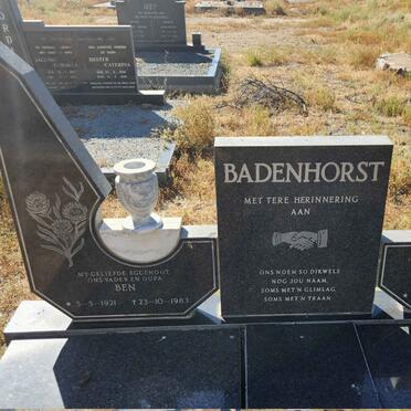 BADENHORST Ben 1921-1983 & Suzie 1926-1994