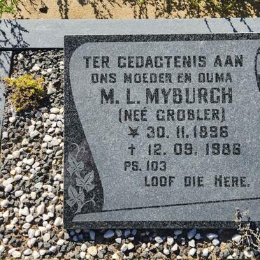 MYBURGH M.L. nee GROBLER 1896-1986