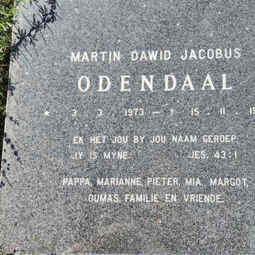 ODENDAAL Martin Dawid Jacobus 1973-1998