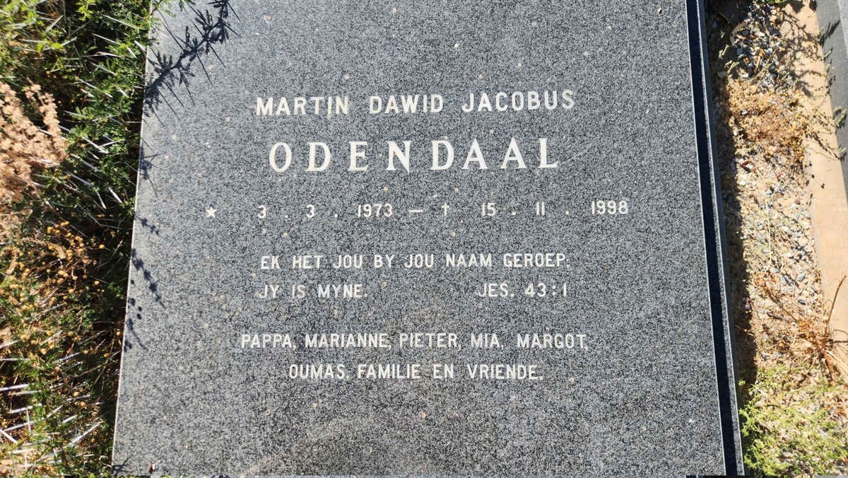 ODENDAAL Martin Dawid Jacobus 1973-1998