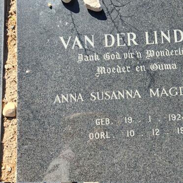 LINDEN Anna Susanna Magdalena, van der 1924-1993