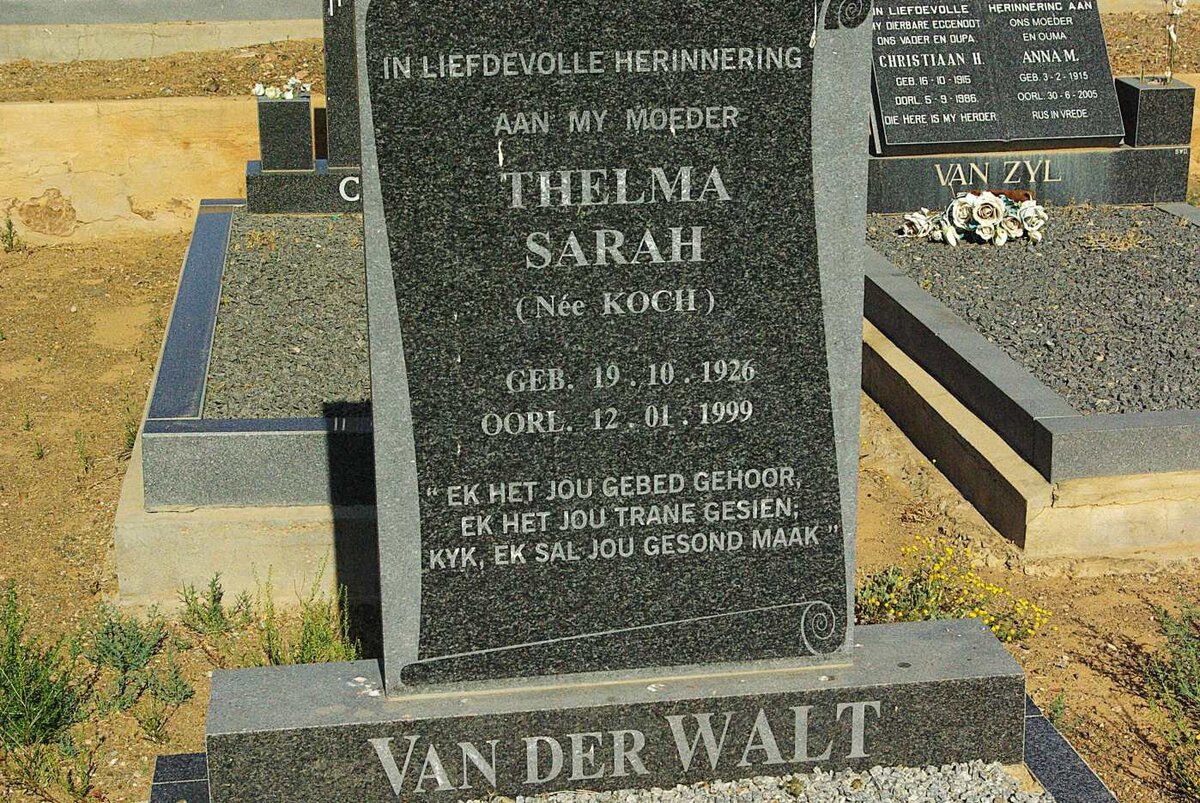 WALT Thelma Sarah, van der nee KOCH 1926-1999