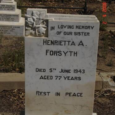 FORSYTH Henrietta A. -1943