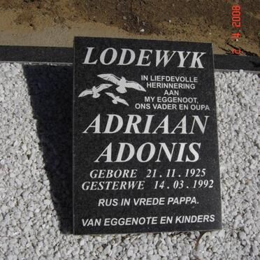 LODEWYK Adriaan Adonis 1925-1992
