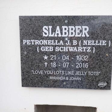 SLABBER Petronella J.B. nee SCHWARTZ 1932-2016