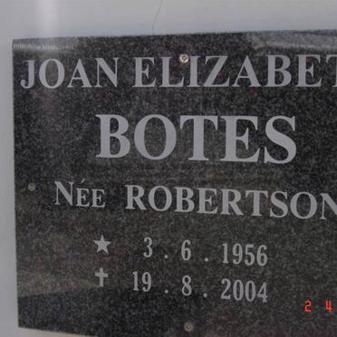 BOTES Joan Elizabeth nee ROBERTSON 1956-2004
