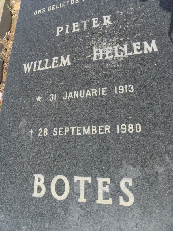 BOTES Pieter Willem Hellem 1913-1980