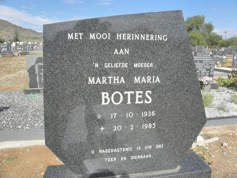 BOTES Martha Maria 1936-1985