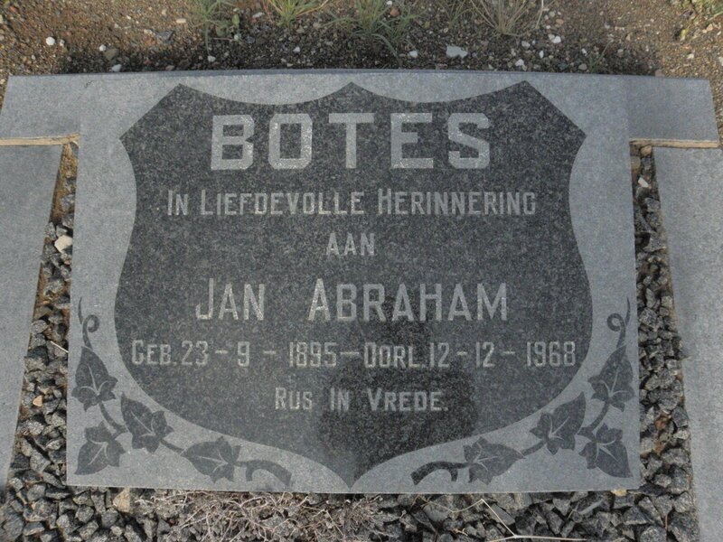 BOTES Jan Abraham 1895-1968