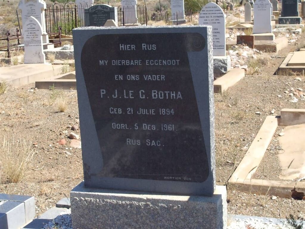 BOTHA P.J. Le G 1894-1961