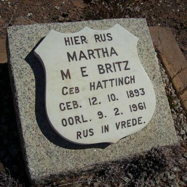 BRITZ Martha M.E. 1893-1961