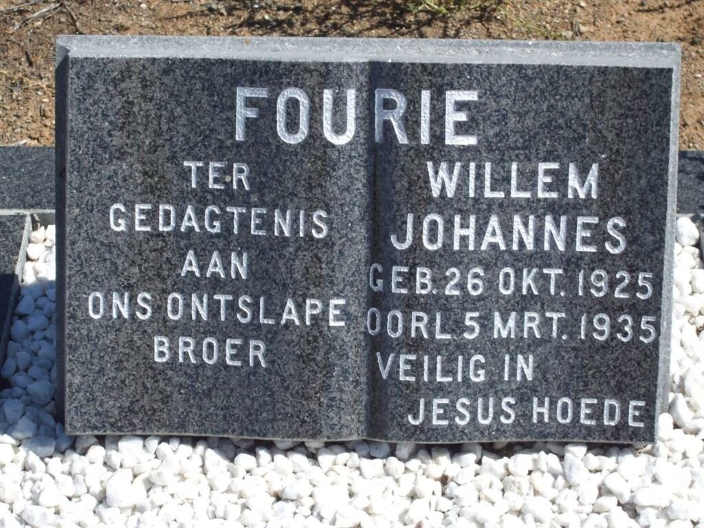 FOURIE Willem Johannes 1925-1935